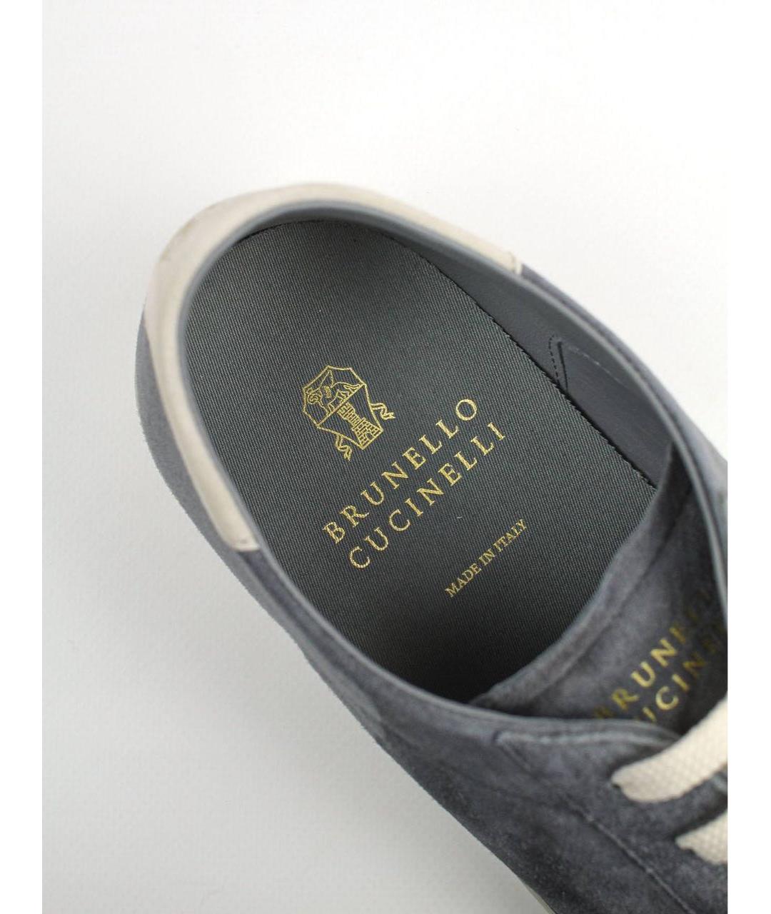 BRUNELLO CUCINELLI Серые замшевые низкие кроссовки / кеды, фото 7