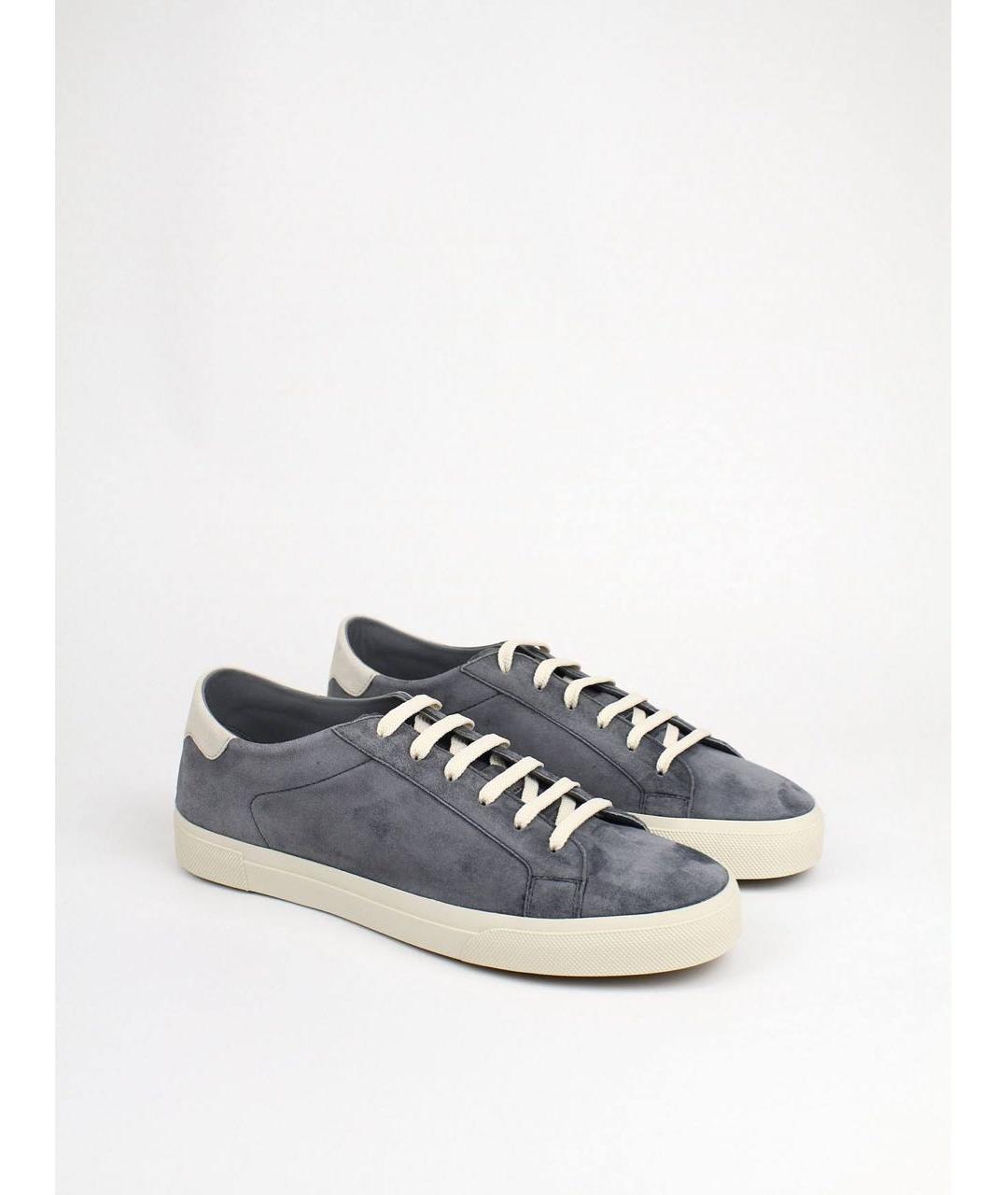 BRUNELLO CUCINELLI Серые замшевые низкие кроссовки / кеды, фото 2