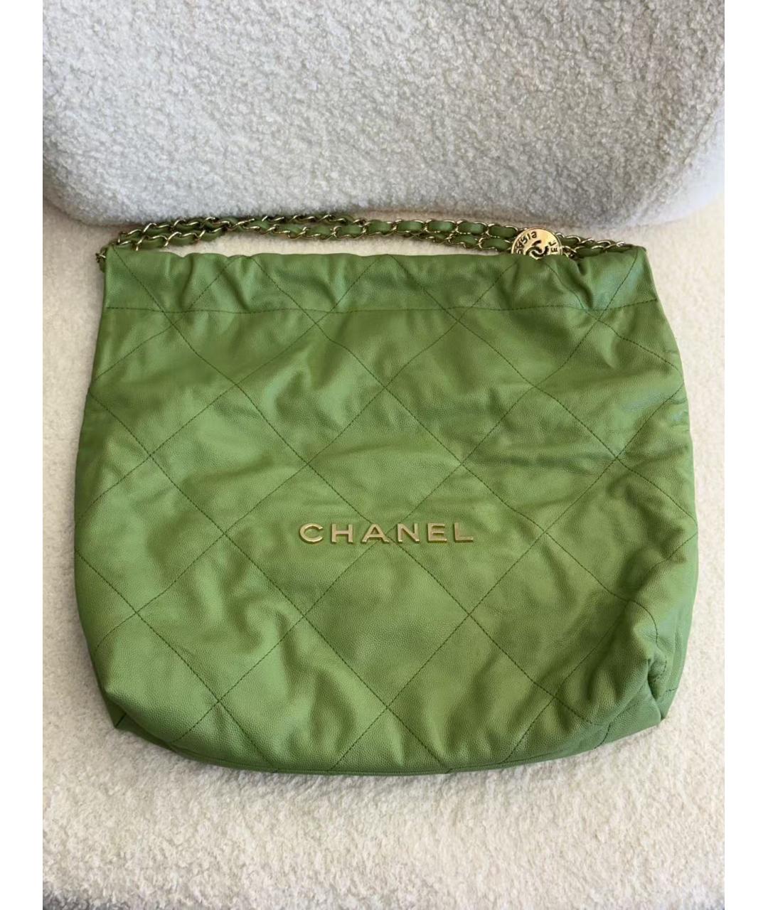CHANEL Зеленая сумка тоут, фото 5