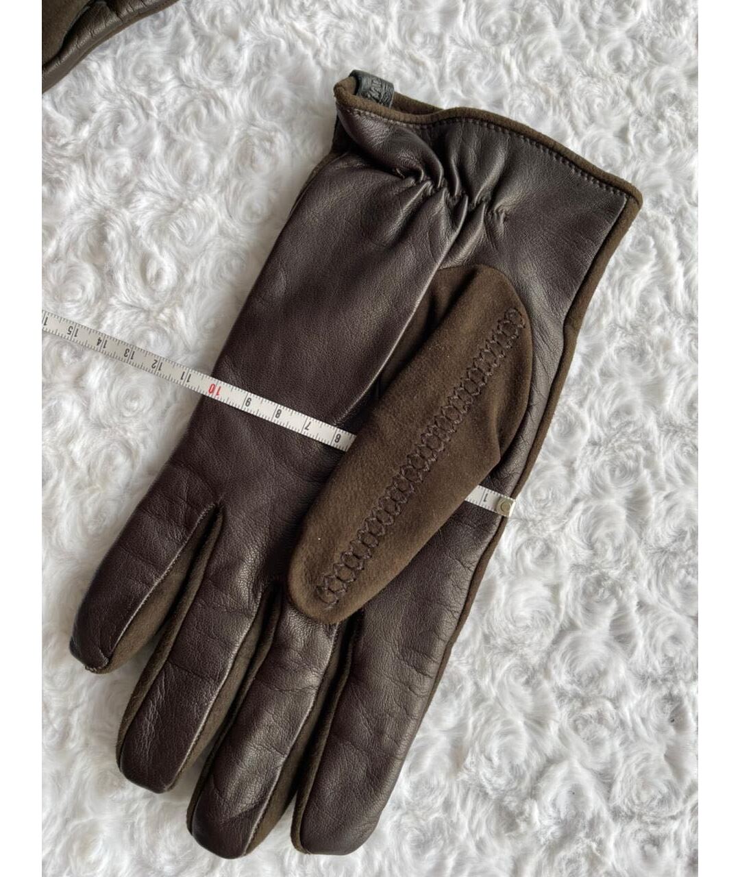 GIORGIO ARMANI Коричневые кожаные перчатки, фото 4