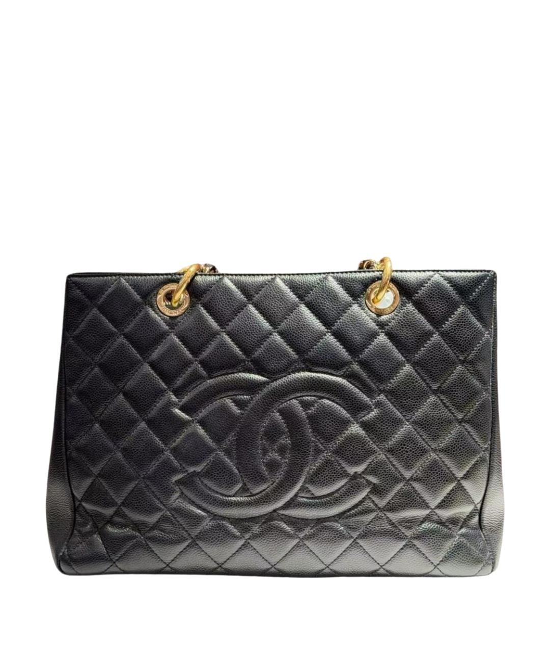 CHANEL Черная кожаная сумка тоут, фото 1