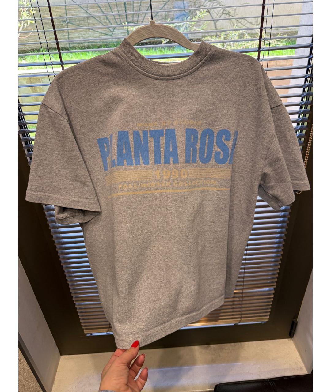 PLANTA ROSA Серая хлопковая футболка, фото 5