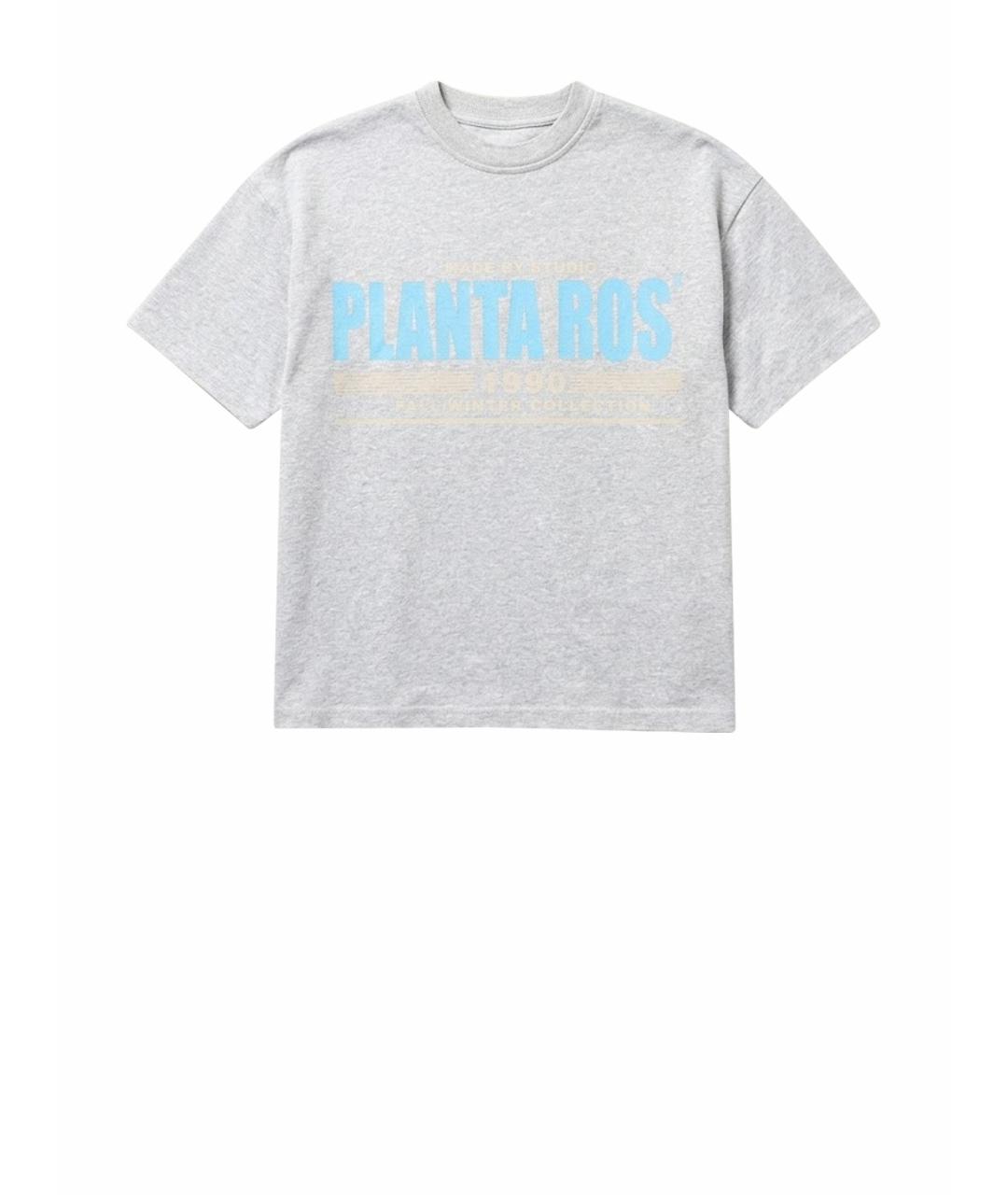 PLANTA ROSA Серая хлопковая футболка, фото 1