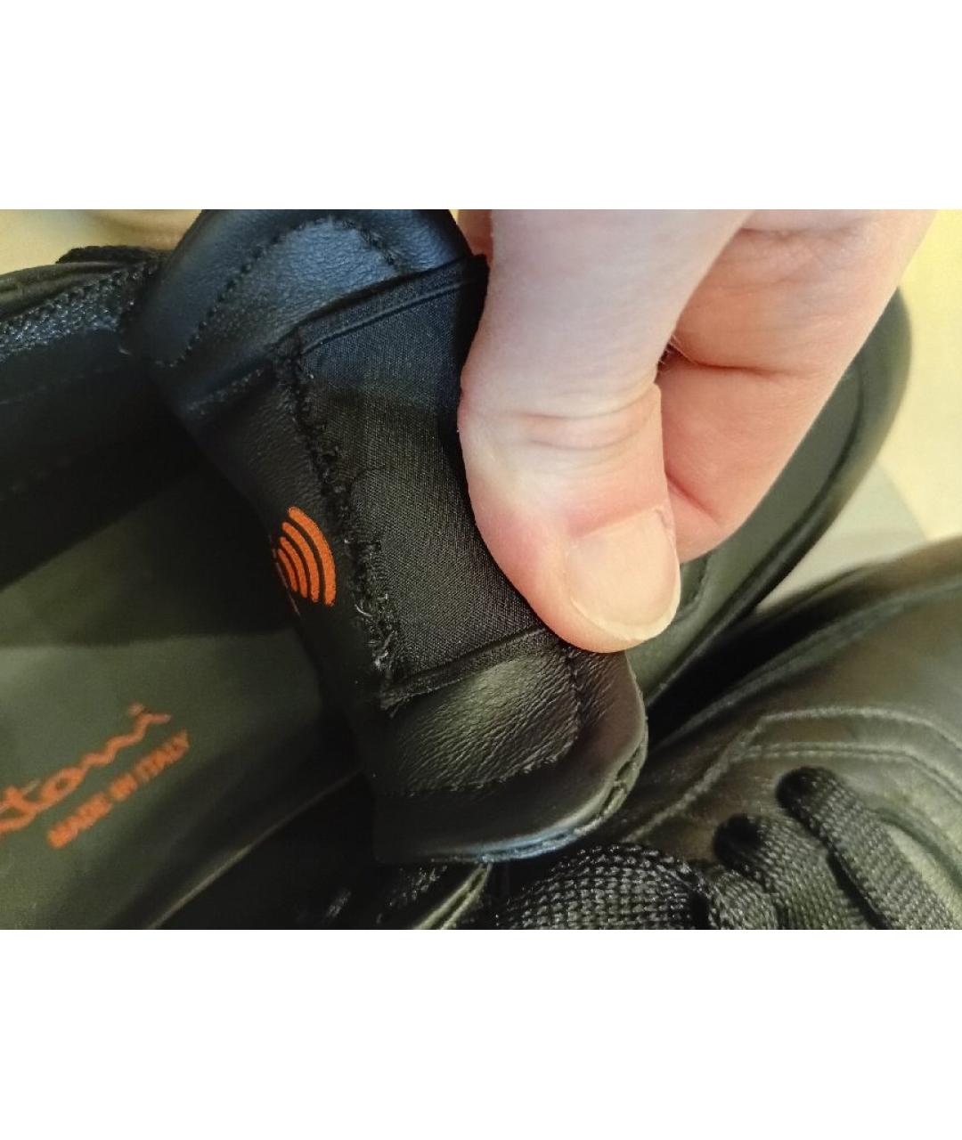 SANTONI Черные кожаные кроссовки, фото 6