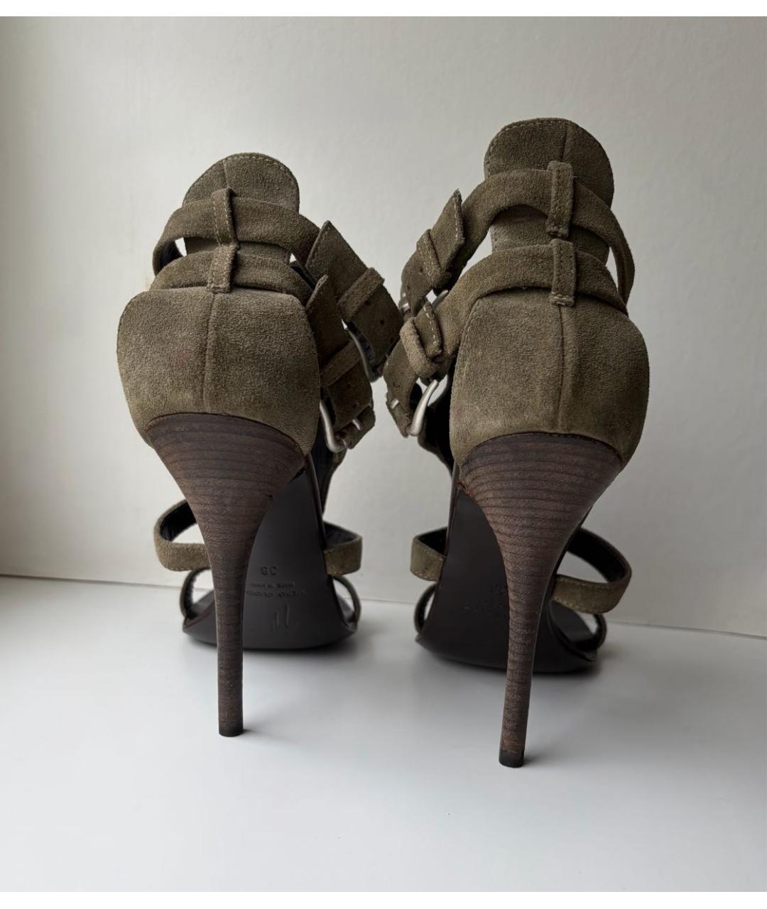 GIUSEPPE ZANOTTI DESIGN Хаки замшевые туфли, фото 4