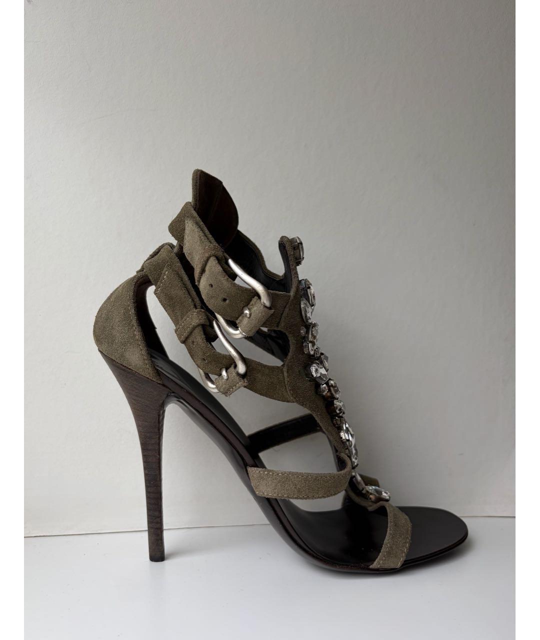 GIUSEPPE ZANOTTI DESIGN Хаки замшевые туфли, фото 9