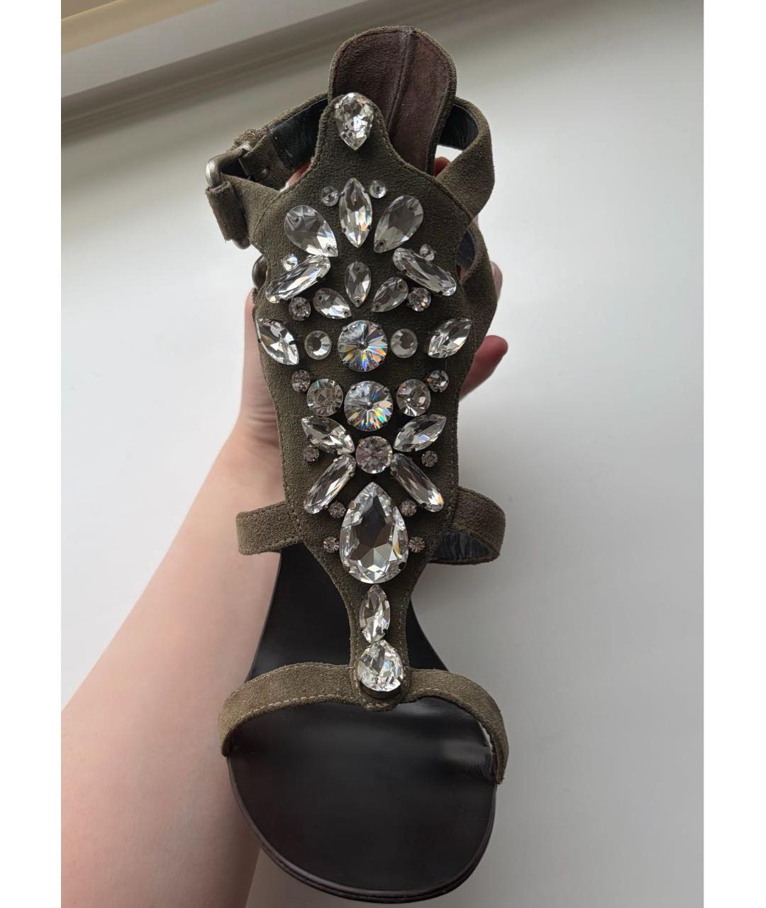 GIUSEPPE ZANOTTI DESIGN Хаки замшевые туфли, фото 3