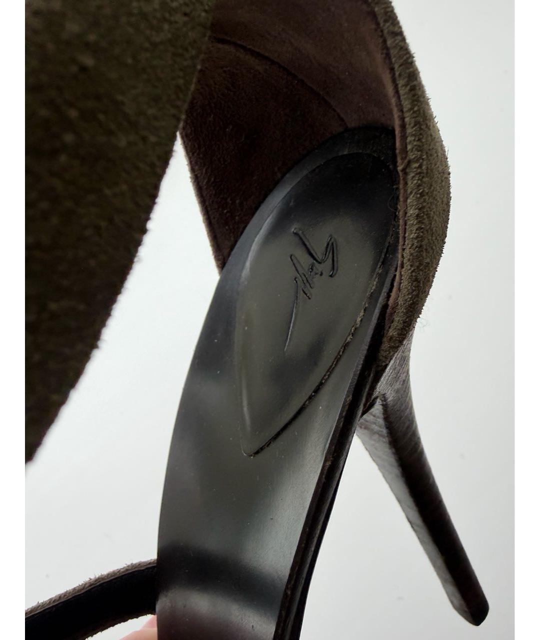 GIUSEPPE ZANOTTI DESIGN Хаки замшевые туфли, фото 5