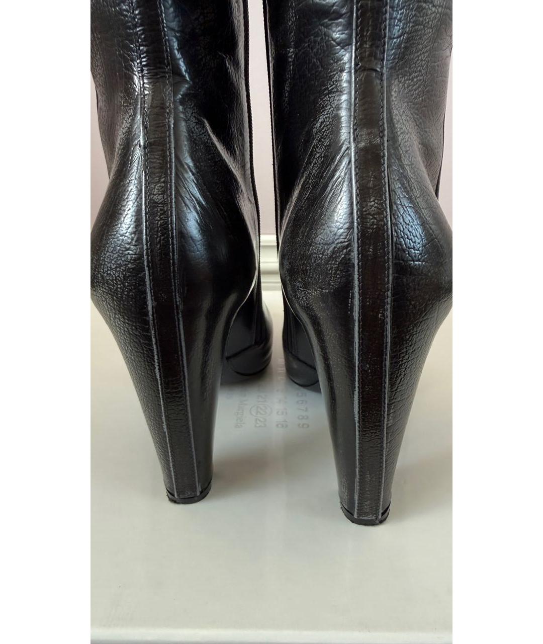 MAISON MARGIELA Черные кожаные сапоги, фото 4
