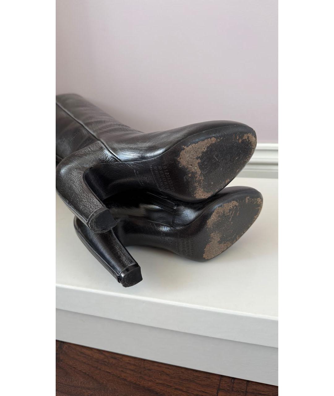 MAISON MARGIELA Черные кожаные сапоги, фото 7