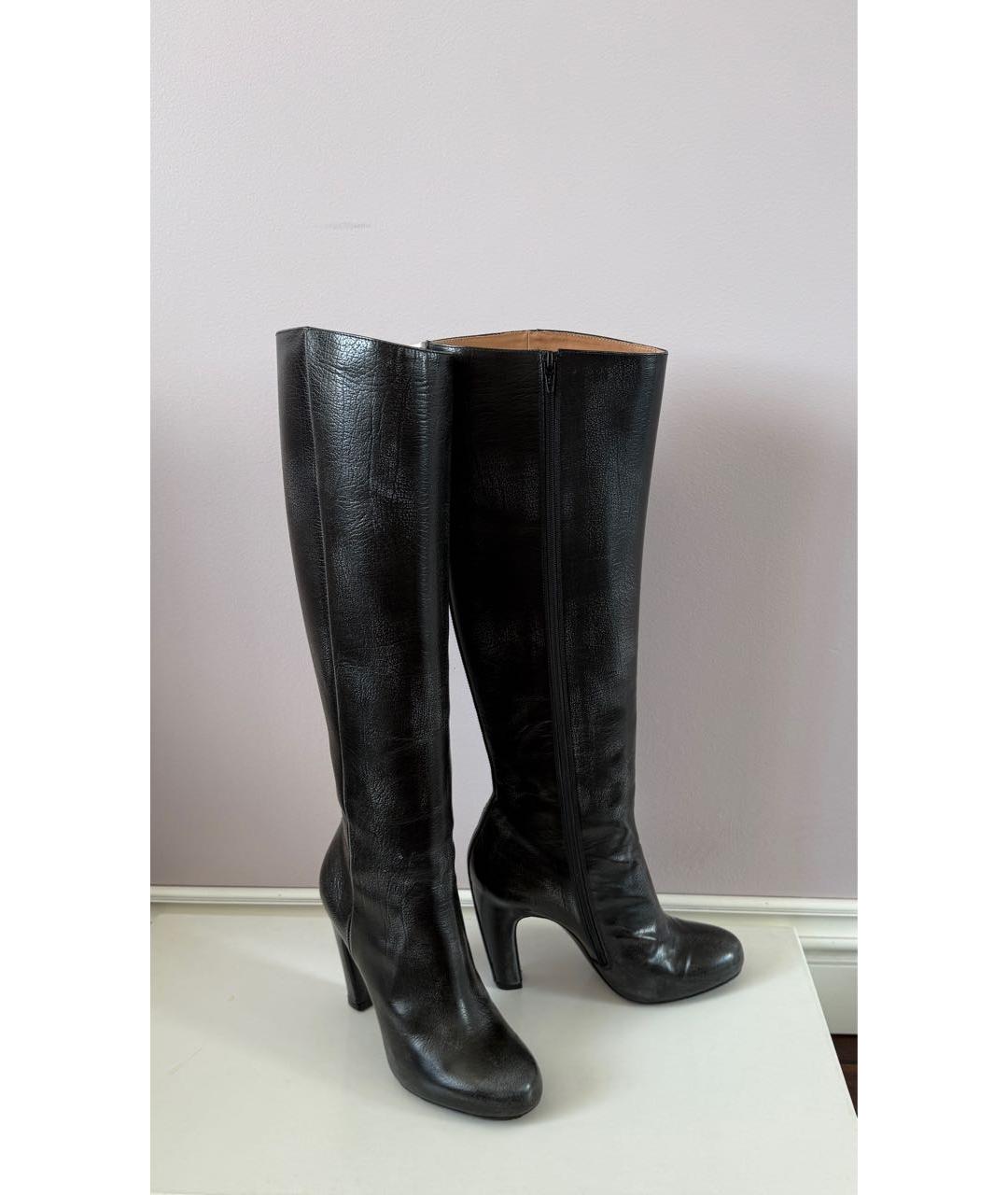 MAISON MARGIELA Черные кожаные сапоги, фото 8