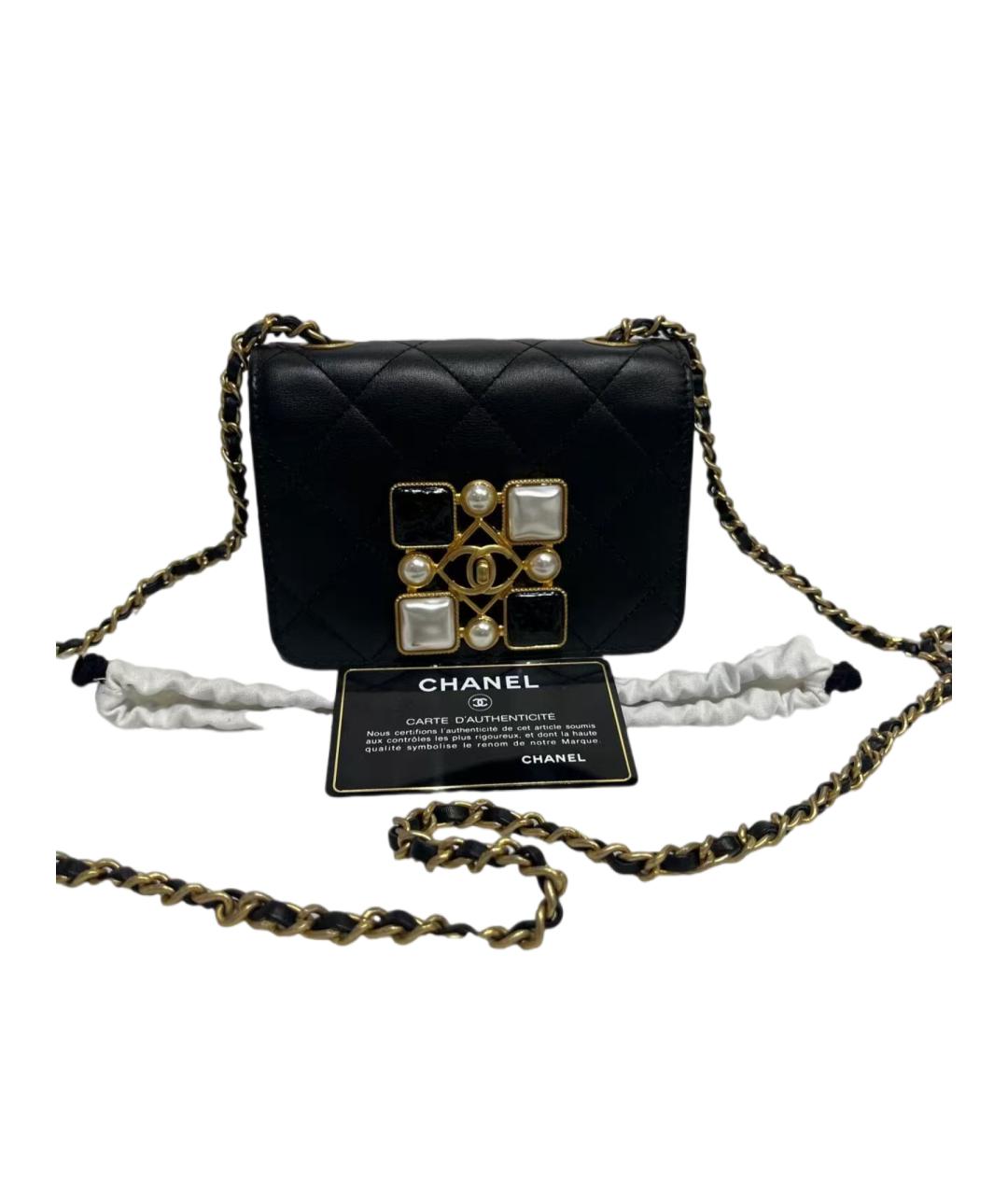 CHANEL Черная кожаная сумка через плечо, фото 2