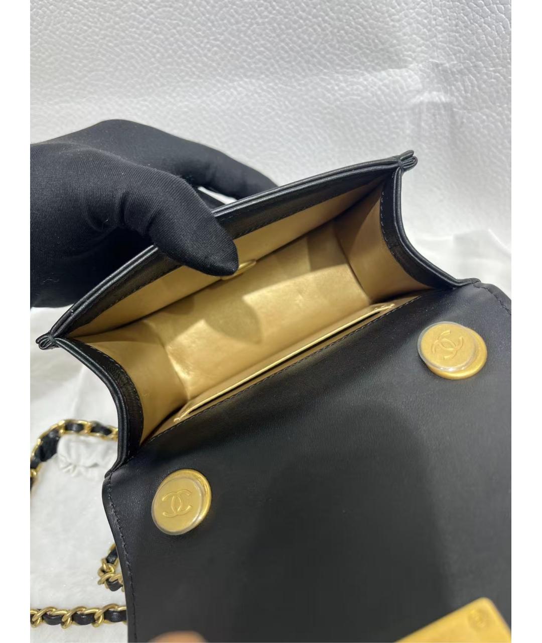 CHANEL Черная кожаная сумка через плечо, фото 6