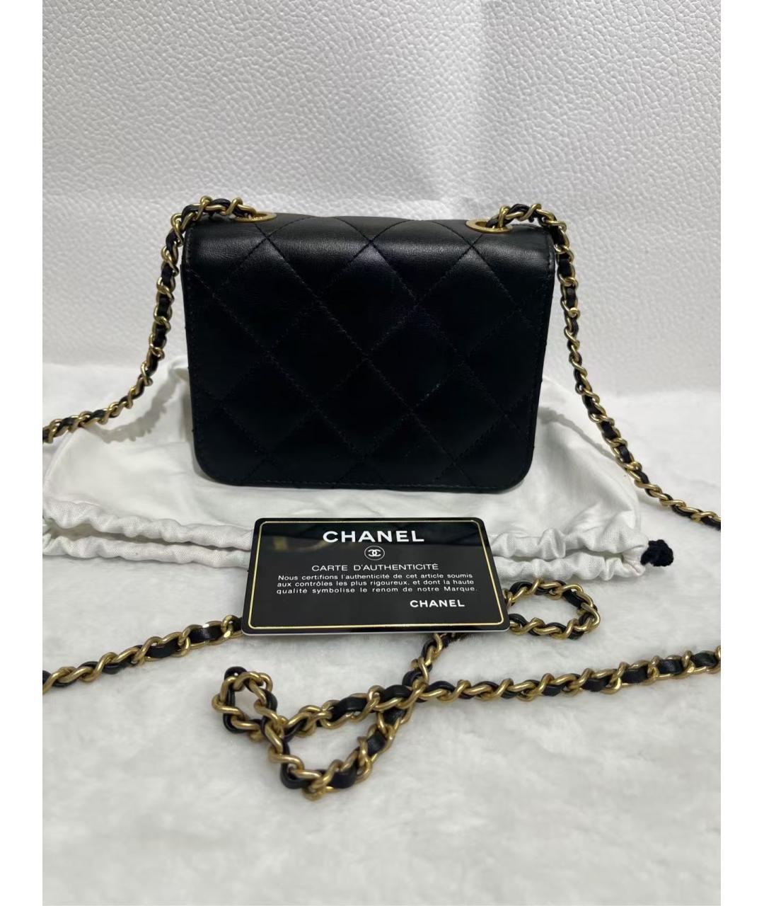 CHANEL Черная кожаная сумка через плечо, фото 3