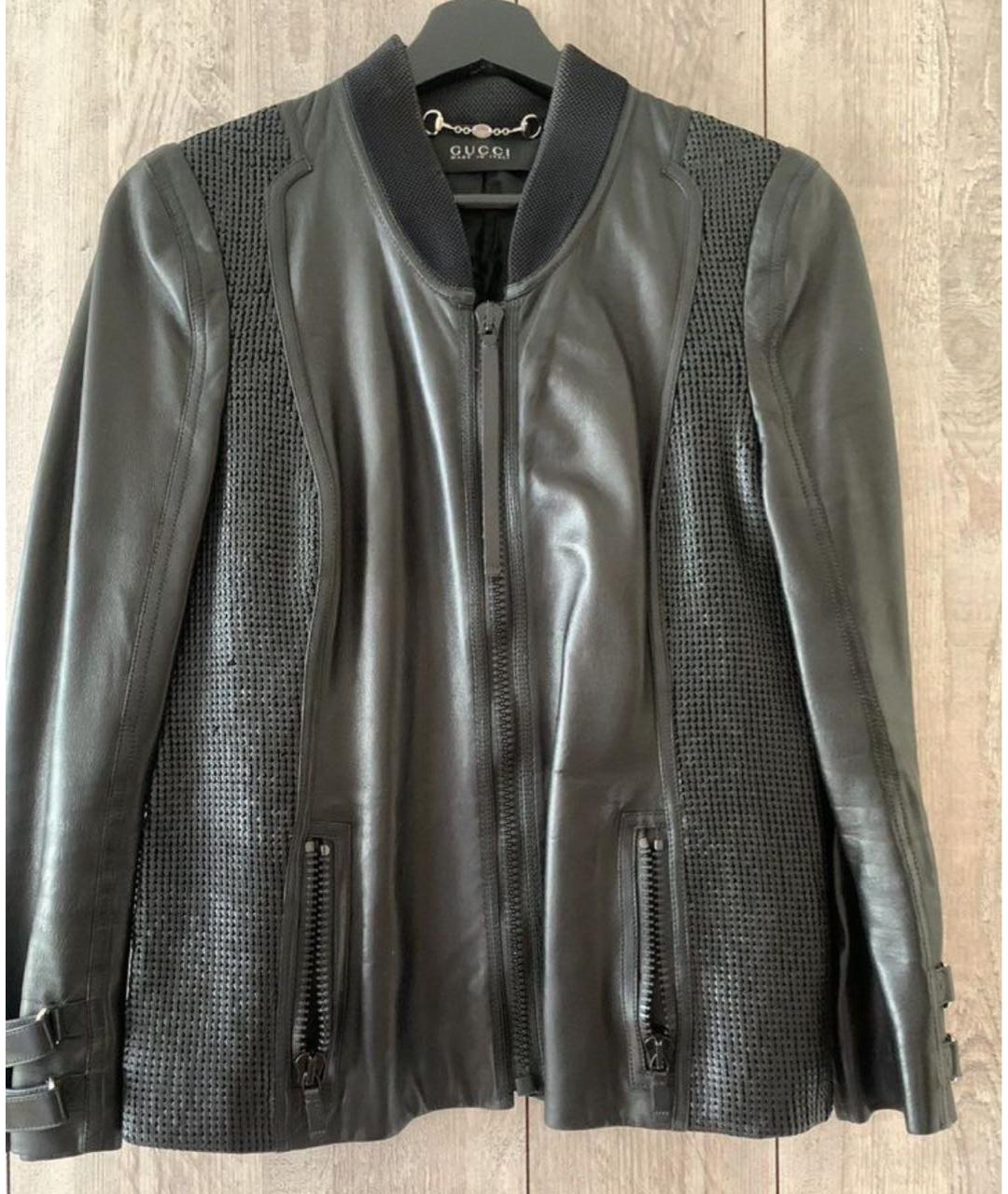 GUCCI Черная кожаная куртка, фото 8