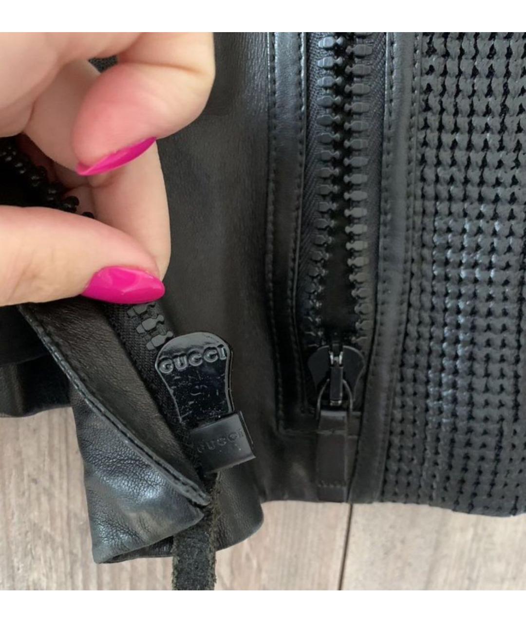 GUCCI Черная кожаная куртка, фото 7