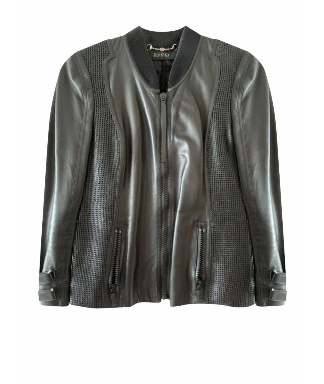 GUCCI Черная кожаная куртка, фото 1