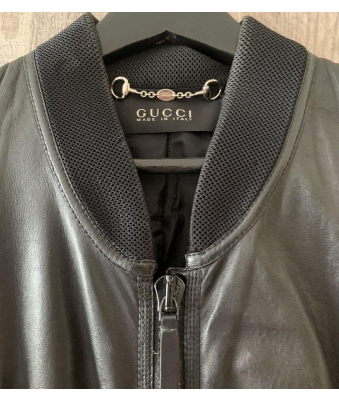 GUCCI Черная кожаная куртка, фото 3