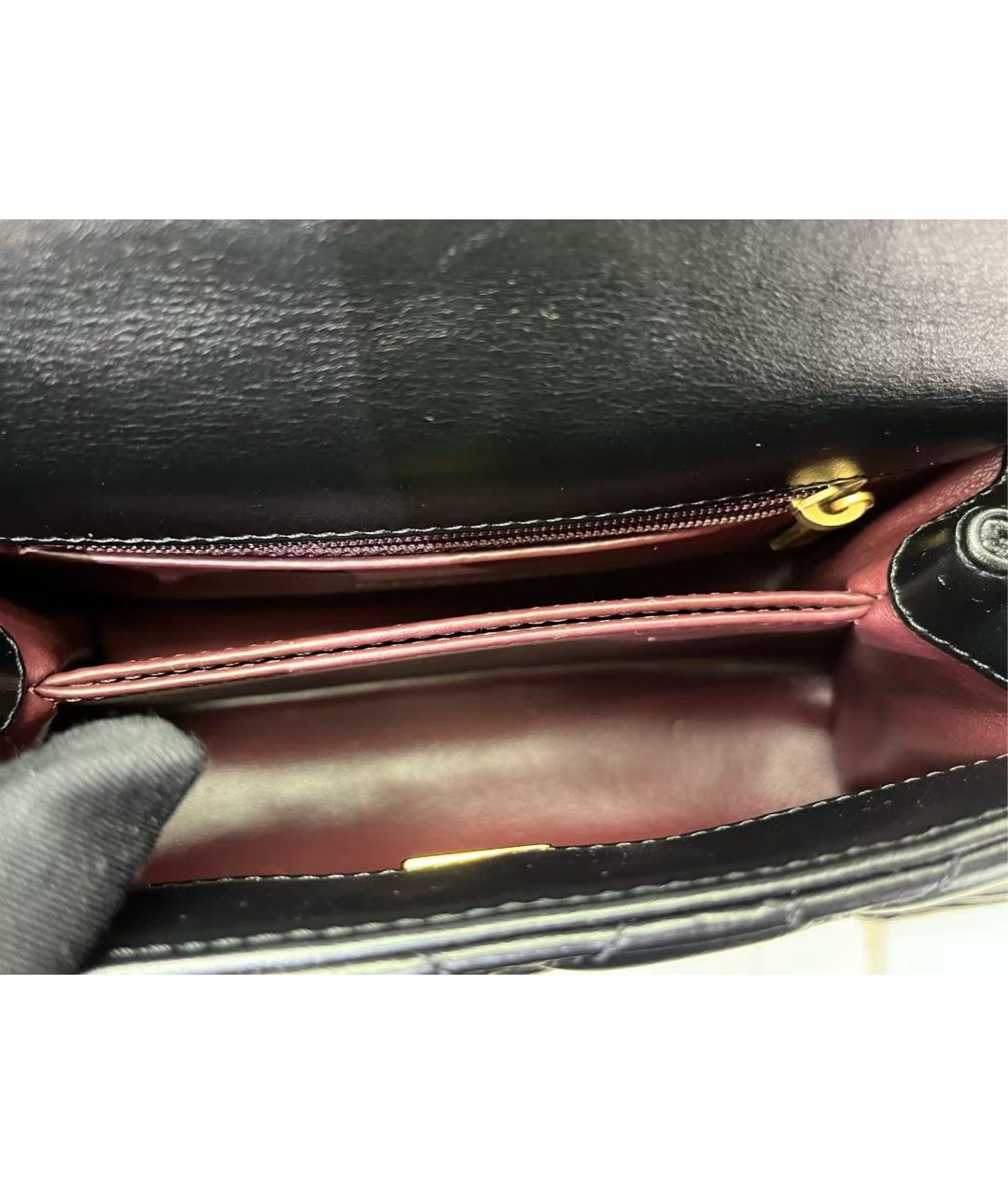 CHANEL Черная кожаная сумка с короткими ручками, фото 8