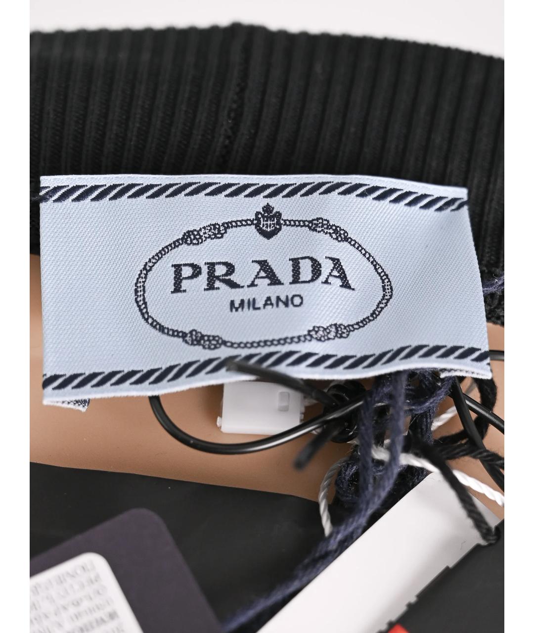 PRADA Черные полиэстеровые спортивные брюки и шорты, фото 4