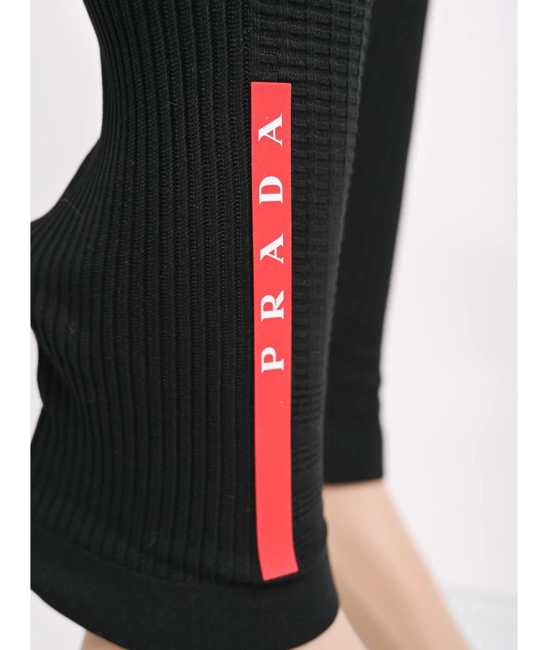 PRADA Черные полиэстеровые спортивные брюки и шорты, фото 3