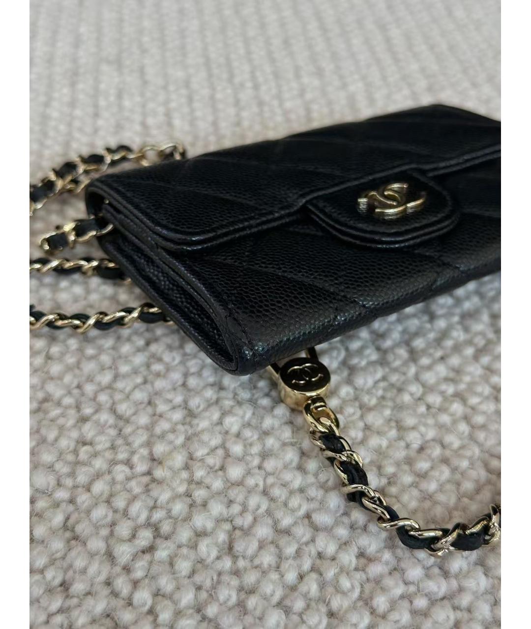 CHANEL Черная кожаная сумка через плечо, фото 3