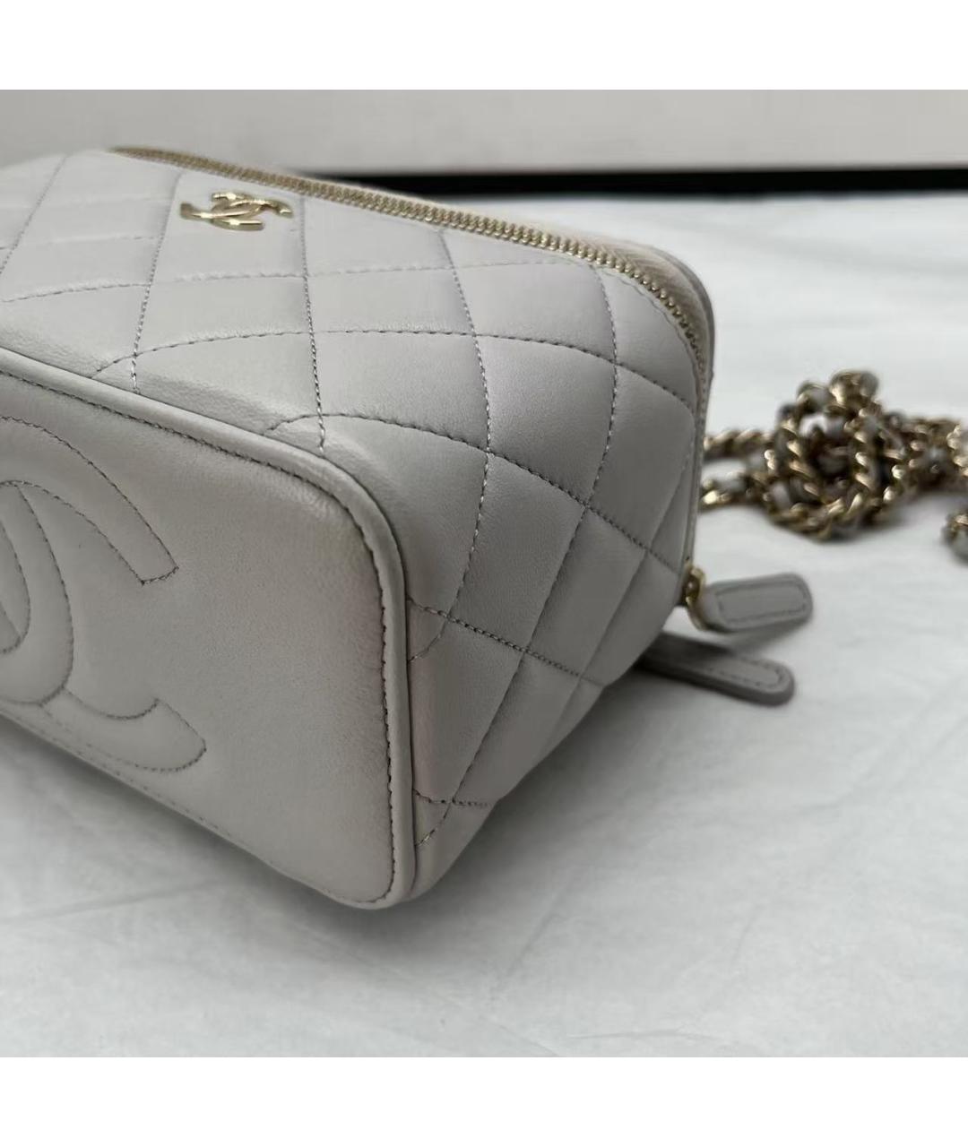 CHANEL Серая кожаная сумка через плечо, фото 5