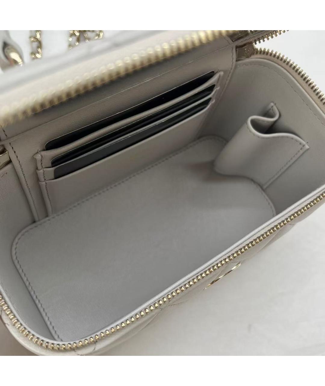 CHANEL Серая кожаная сумка через плечо, фото 7