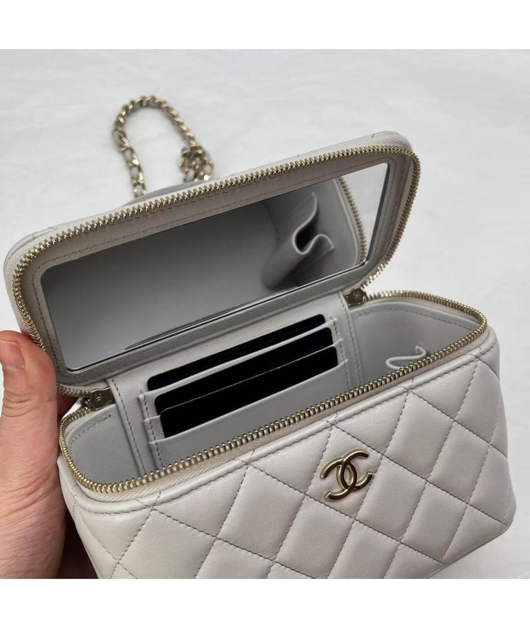 CHANEL Серая кожаная сумка через плечо, фото 6