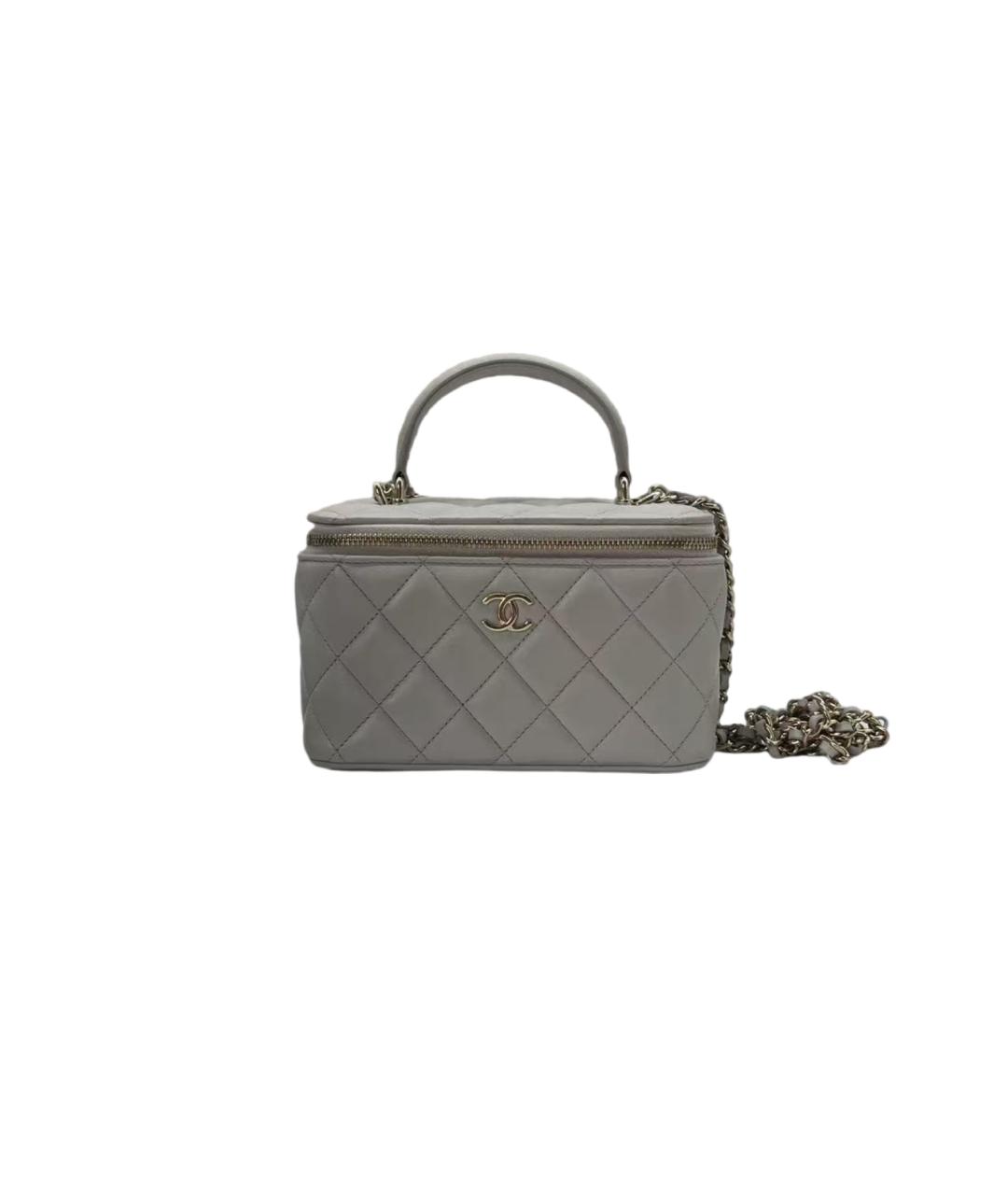 CHANEL Серая кожаная сумка через плечо, фото 8