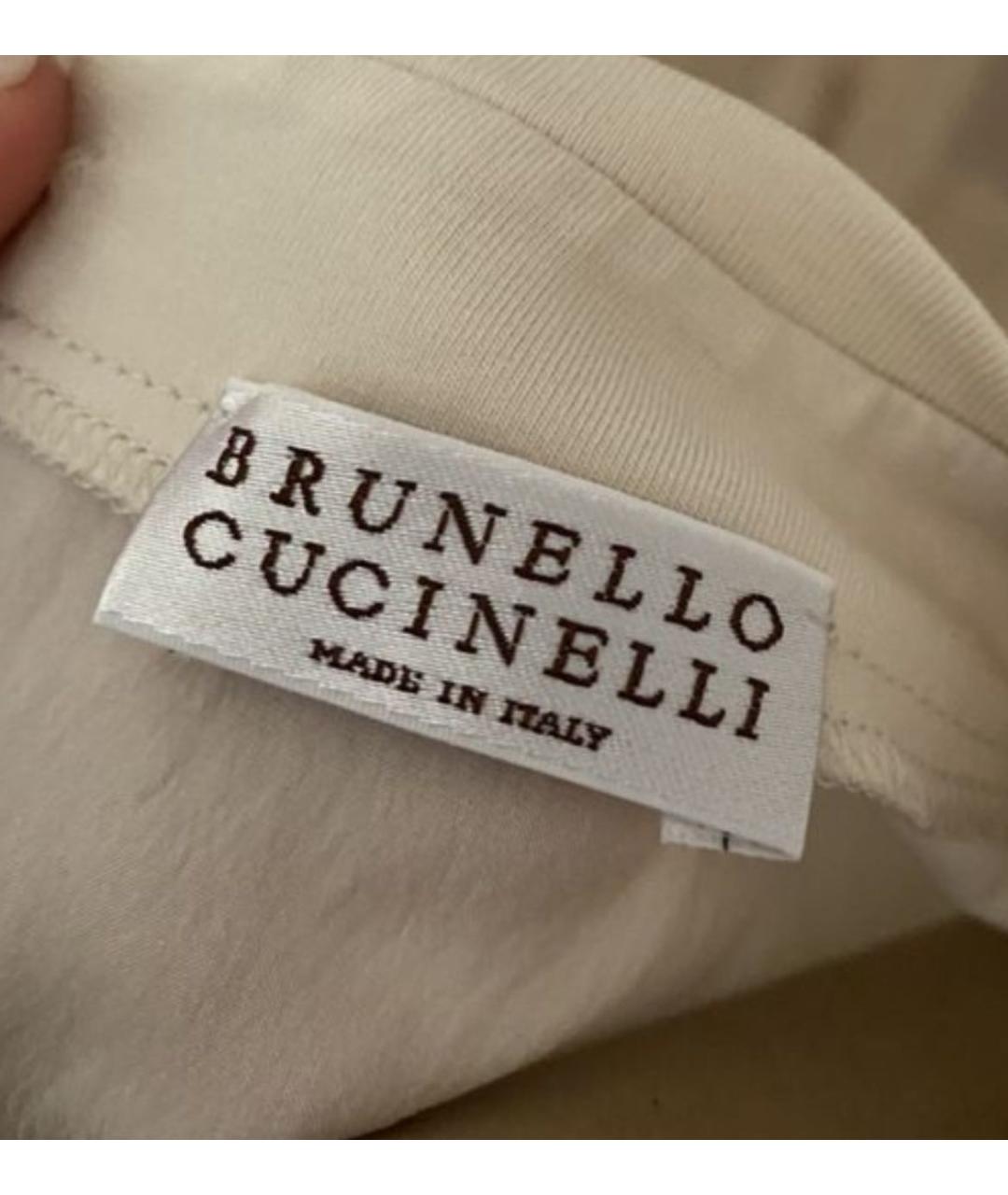 BRUNELLO CUCINELLI Бежевый шелковый костюм с брюками, фото 7