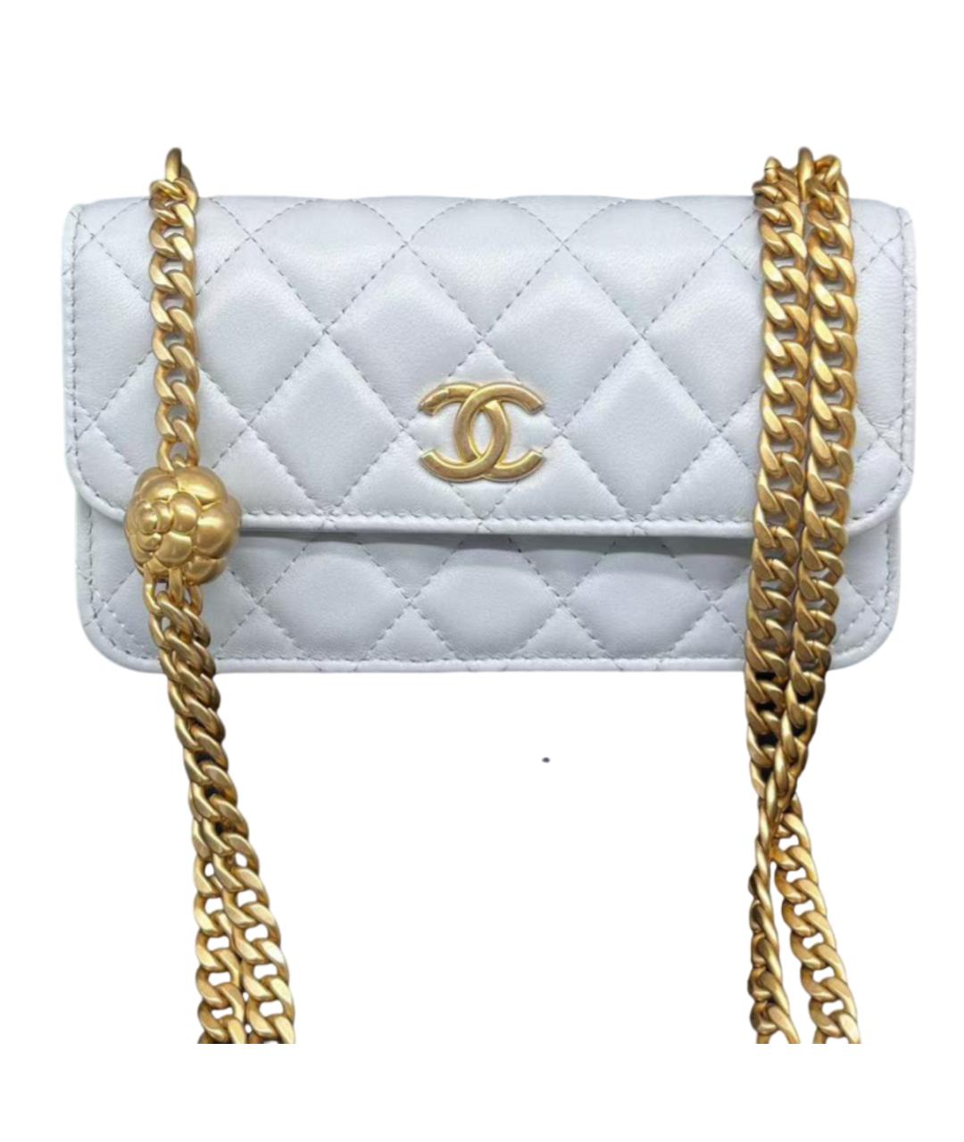 CHANEL Голубая кожаная сумка через плечо, фото 7