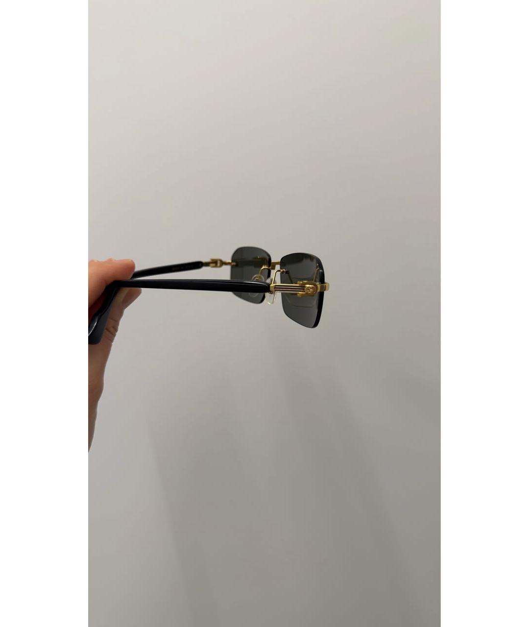 GUCCI Коричневые металлические солнцезащитные очки, фото 6