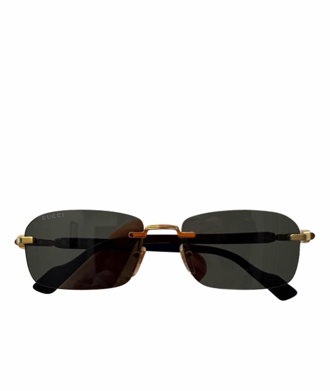 GUCCI Коричневые металлические солнцезащитные очки, фото 1