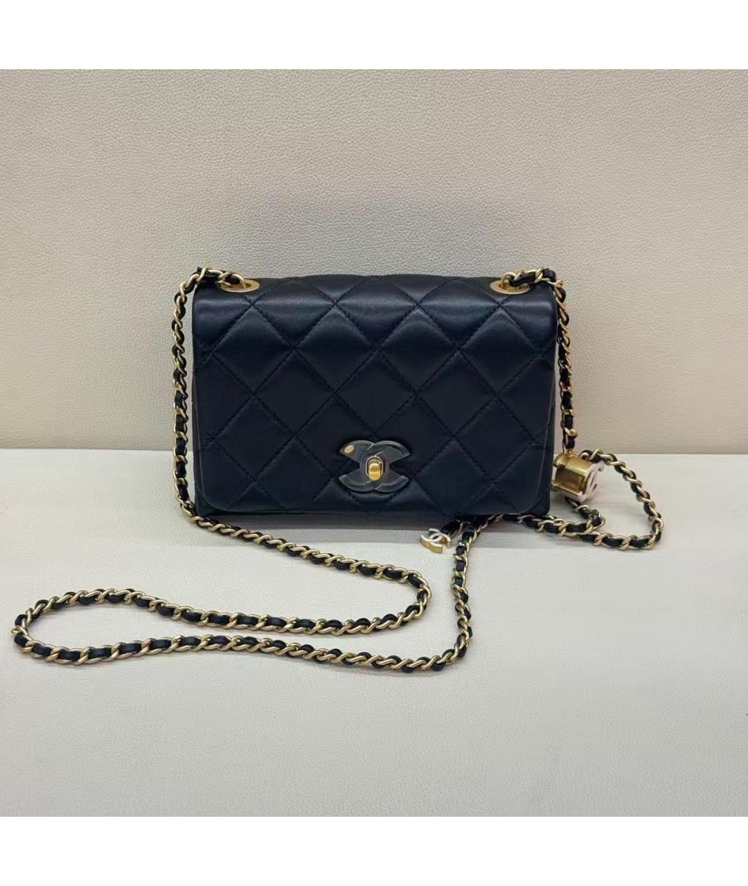 CHANEL Черная кожаная сумка через плечо, фото 2