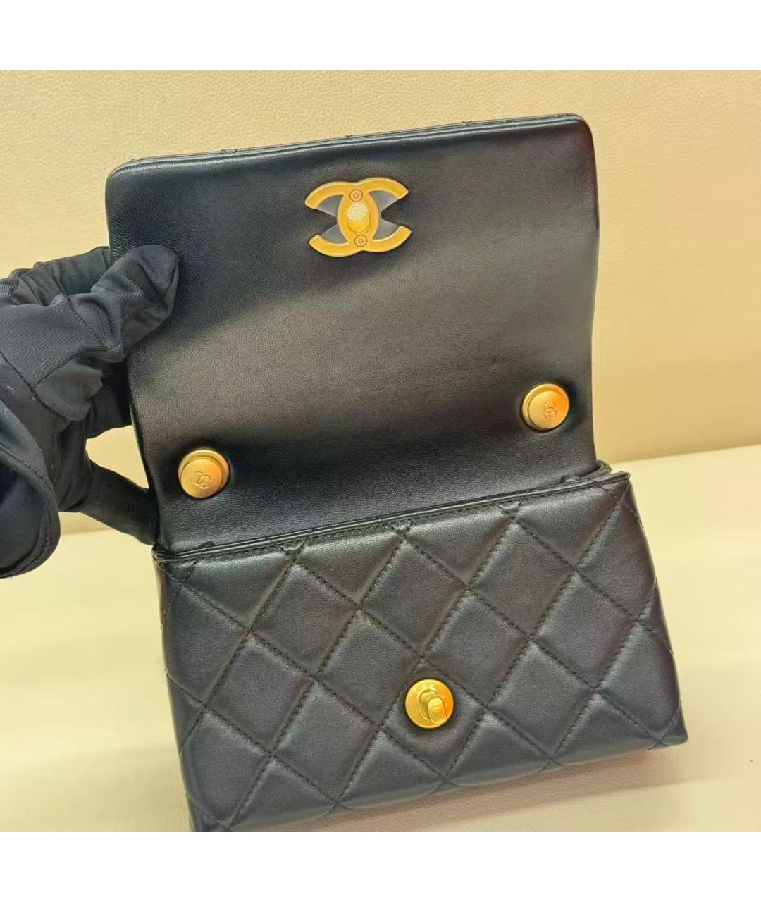 CHANEL Черная кожаная сумка через плечо, фото 5