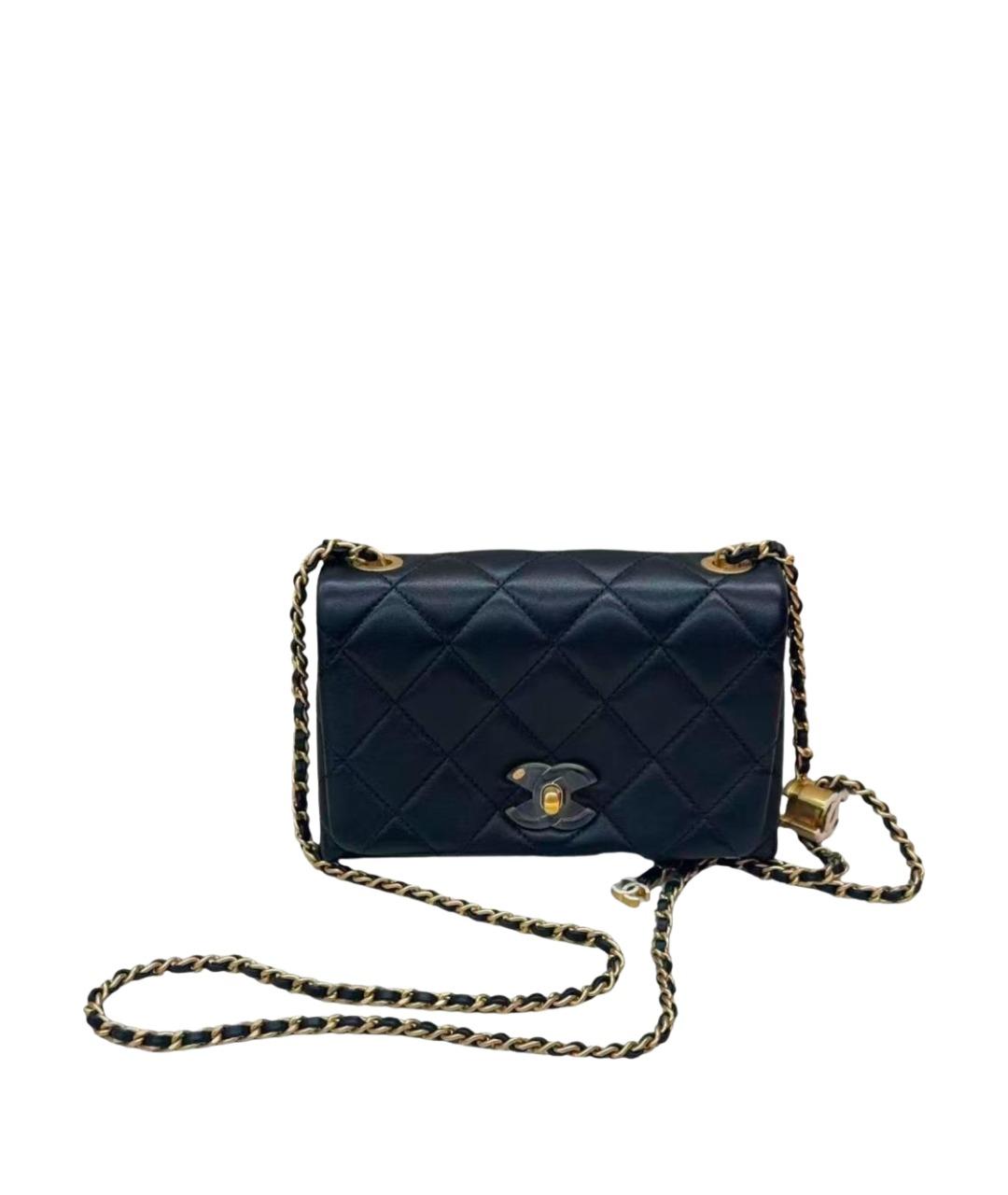 CHANEL Черная кожаная сумка через плечо, фото 1