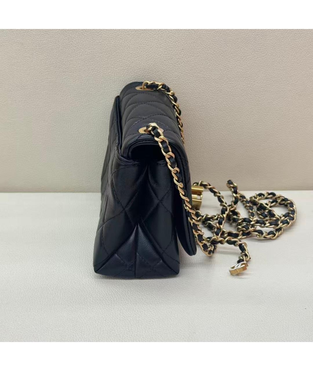 CHANEL Черная кожаная сумка через плечо, фото 4