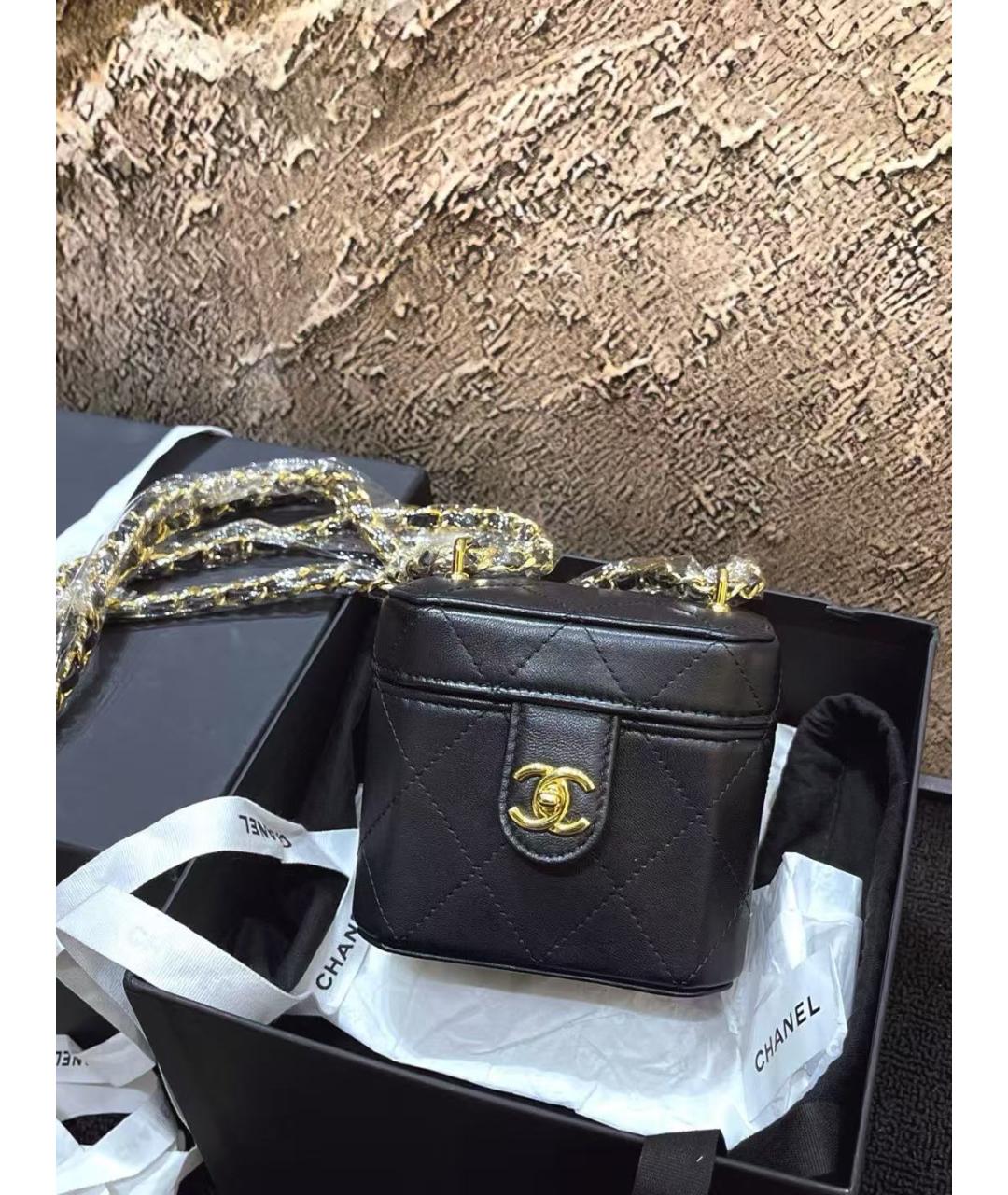 CHANEL Черная кожаная сумка через плечо, фото 3