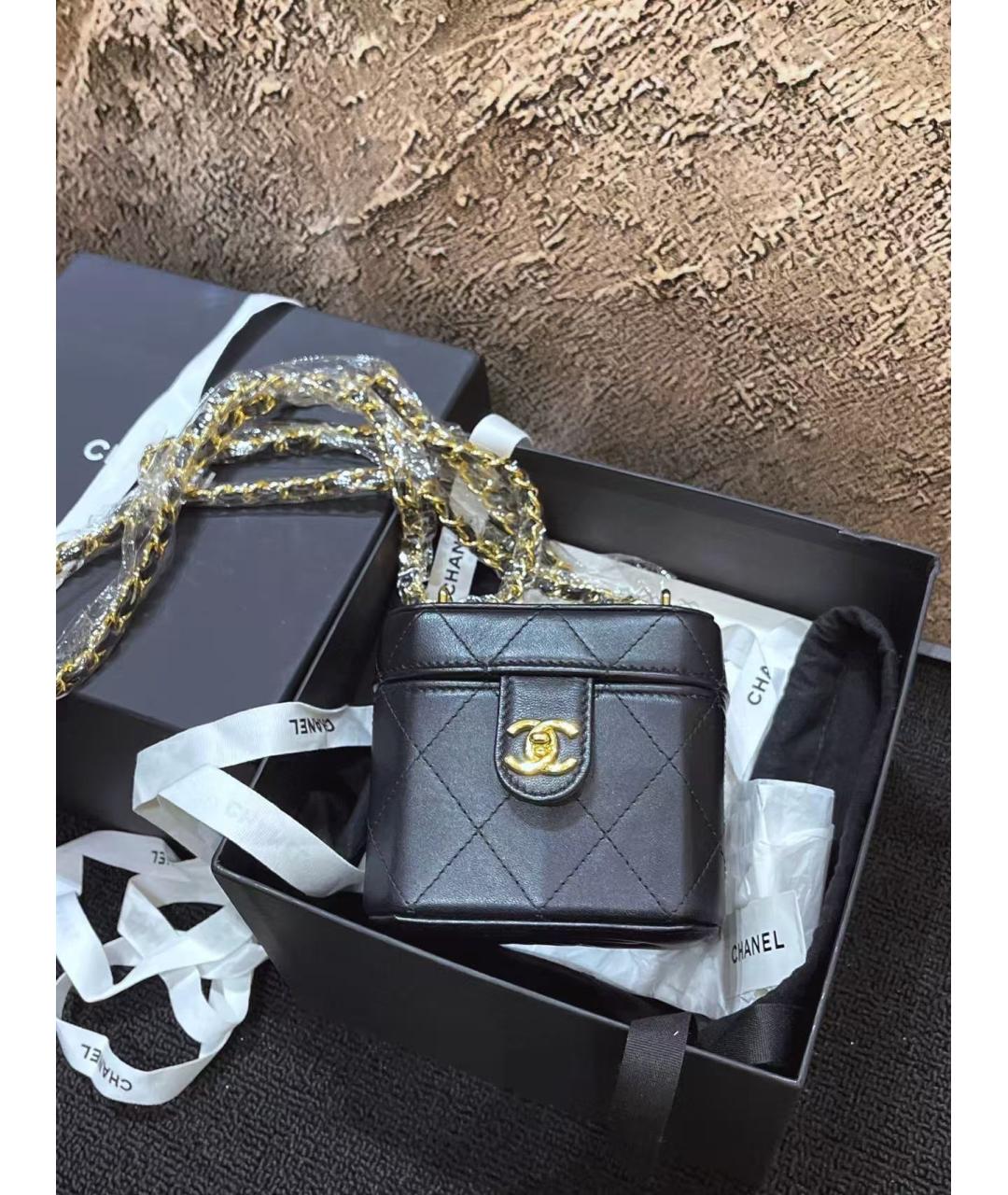 CHANEL Черная кожаная сумка через плечо, фото 6