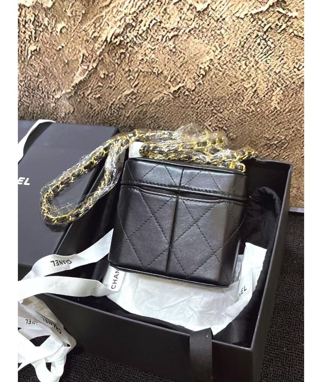 CHANEL Черная кожаная сумка через плечо, фото 5