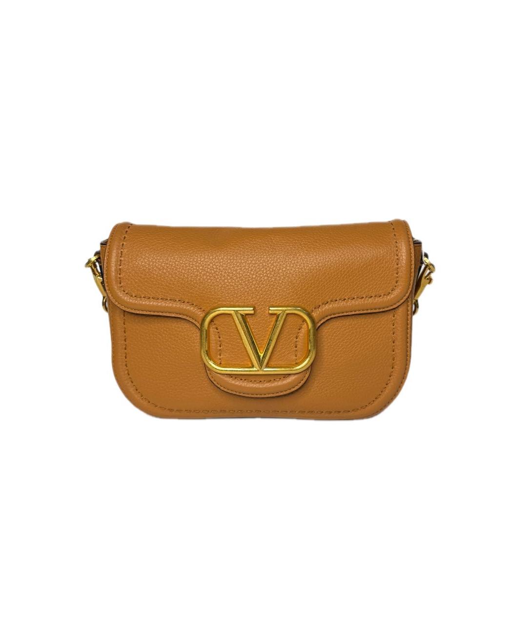 VALENTINO Оранжевая кожаная сумка через плечо, фото 1