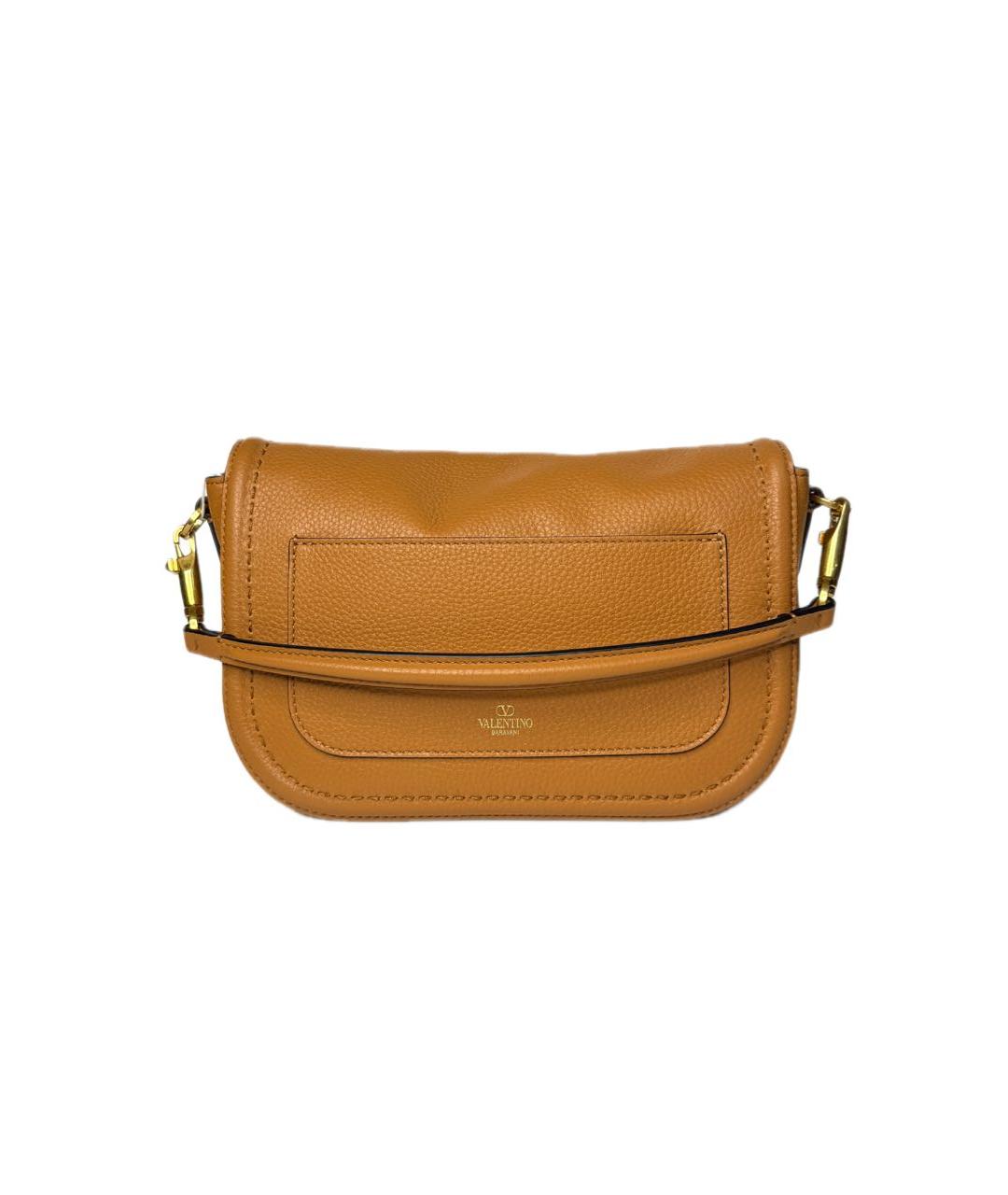 VALENTINO Оранжевая кожаная сумка через плечо, фото 3