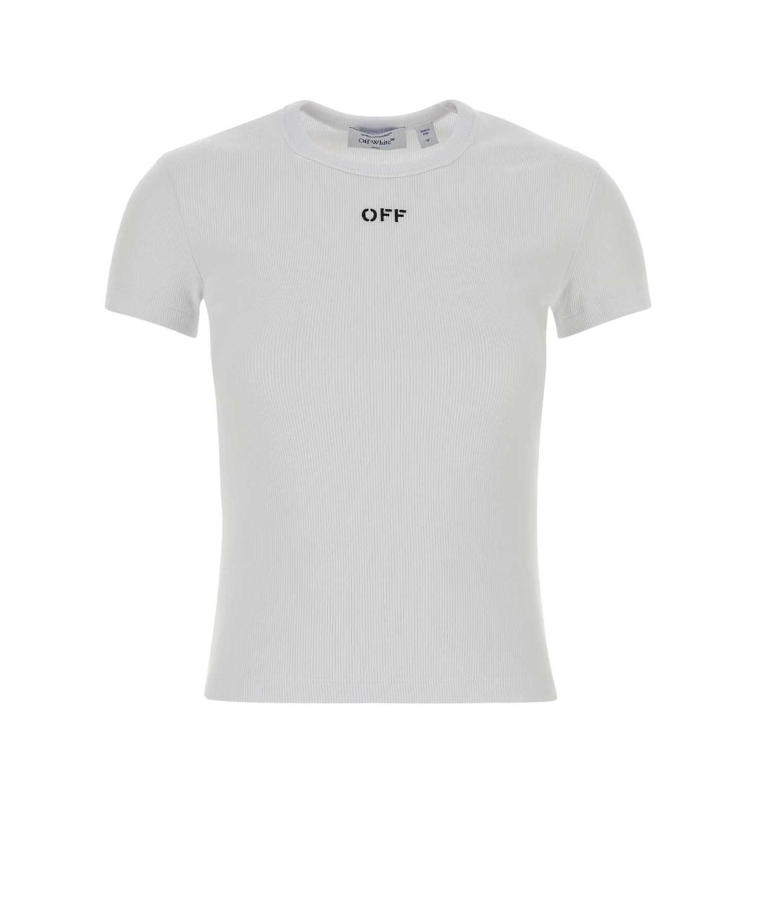 OFF-WHITE Белая хлопковая футболка, фото 1