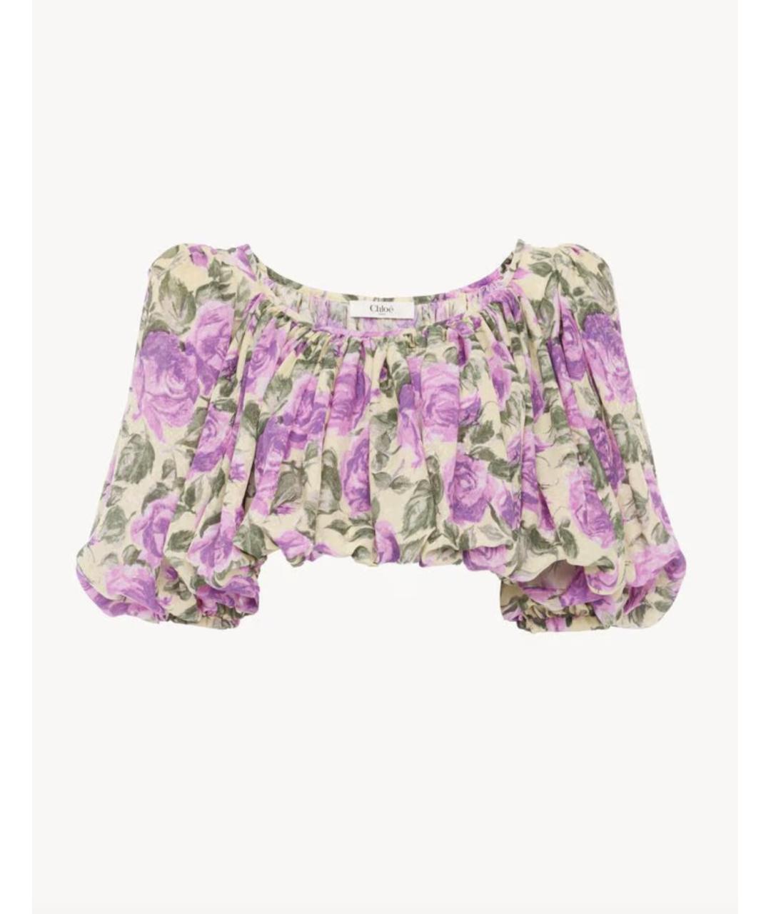 CHLOE Фиолетовая шелковая блузы, фото 5