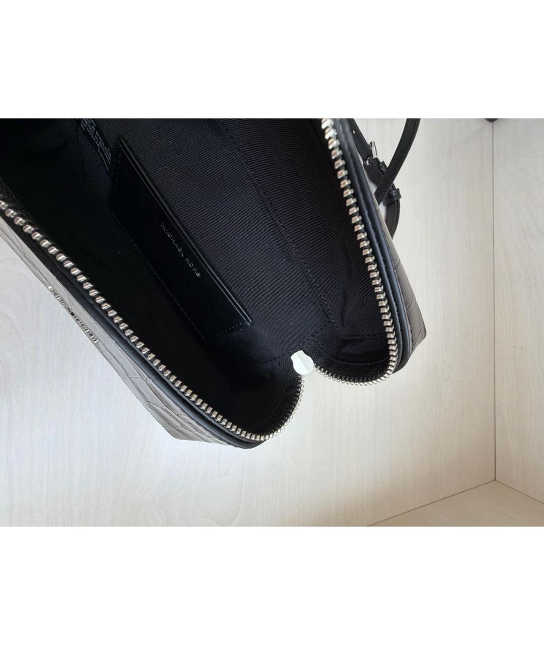 MICHAEL KORS Черная кожаная сумка через плечо, фото 4