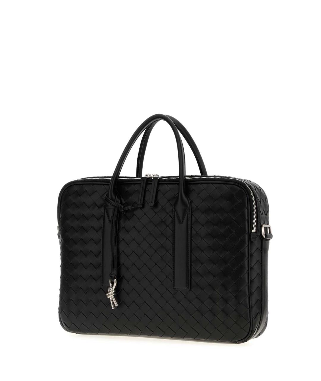 BOTTEGA VENETA Черный кожаный портфель, фото 2