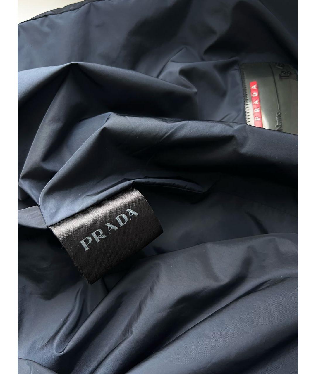 PRADA Синяя полиэстеровая куртка, фото 7
