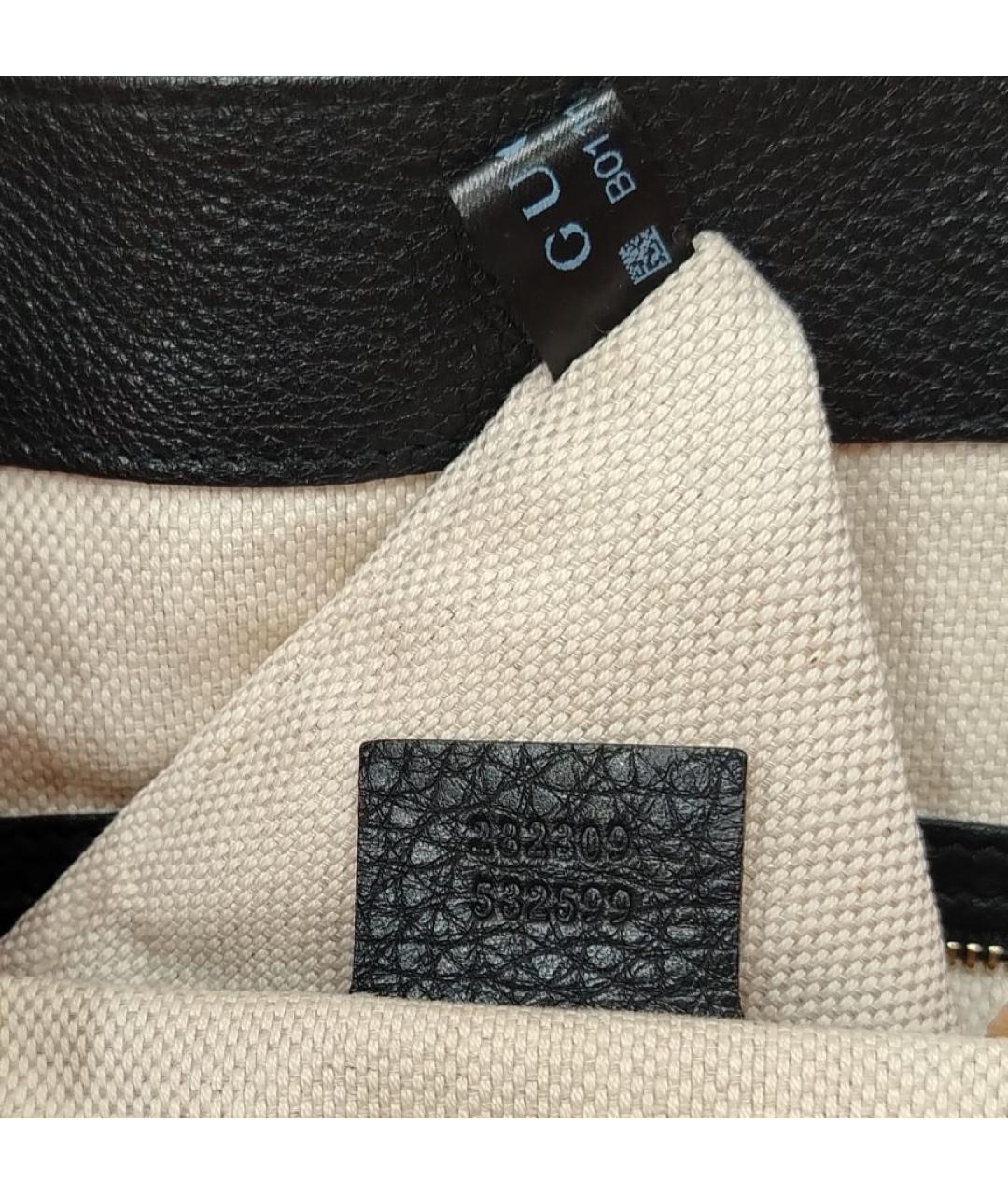 GUCCI Черная кожаная сумка тоут, фото 7