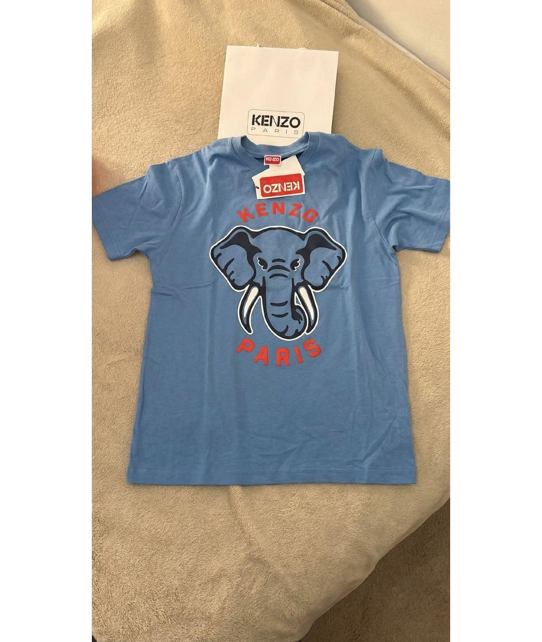 KENZO Голубая хлопковая футболка, фото 5